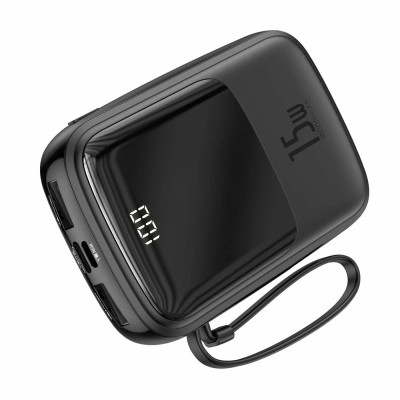 Power Bank Baseus Qpow Digital Display 10000mAh 15W with Lightning Cable (PPQD050101) Black EU Power Bank Baseus Qpow Digital Display 10000mAh 15W with Lightning Cable (PPQD050101) Black EU