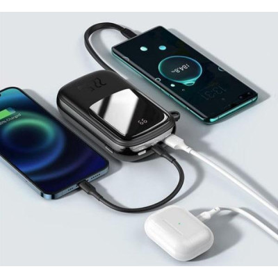 Power Bank Baseus Qpow Digital Display 10000mAh 15W with Lightning Cable (PPQD050101) Black EU Power Bank Baseus Qpow Digital Display 10000mAh 15W with Lightning Cable (PPQD050101) Black EU
