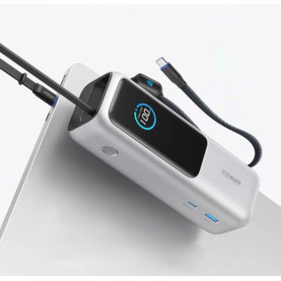 Power Bank Anker 25000mAh 165W PD Built-In Double USB-C Cables Silver (A1695H41) UA