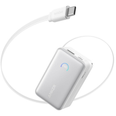 Power Bank Anker Nano 10000mAh 45W Built-In USB-C Cables White (A1638H21) UA