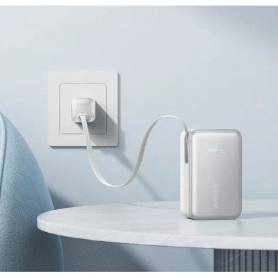 Power Bank Anker Nano 10000mAh 45W Built-In USB-C Cables White (A1638H21) UA