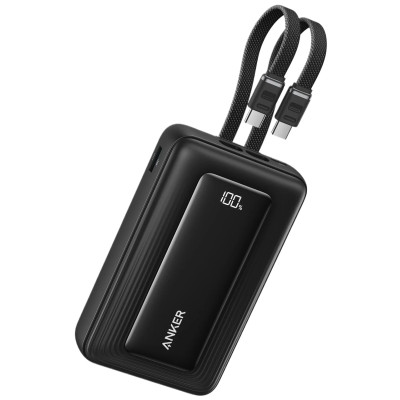 Power Bank Anker Zolo 20000mAh 45W Built-In Dual USB-C Cables Black (A1681H12) UA