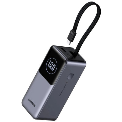 Power Bank Ugreen Nexode PB723 20000mah 130W Built-In USB-C Cable LED Gray (55365B) UA