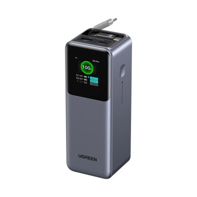 Power Bank Ugreen Nexode PB726 20000mah 165W Retractable Cable LED Gray (55987B) UA Power Bank Ugreen Nexode PB726 20000mah 165W Retractable Cable LED Gray (55987B) UA