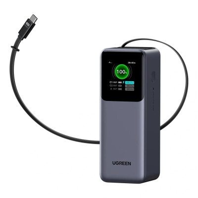 Power Bank Ugreen Nexode PB726 20000mah 165W Retractable Cable LED Gray (55987B) UA Power Bank Ugreen Nexode PB726 20000mah 165W Retractable Cable LED Gray (55987B) UA