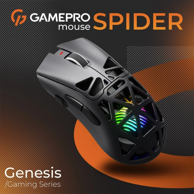 Bluetooth миша GamePro Genesis Spider Wireless/Bluetooth/USB Black (GM870B) UA
