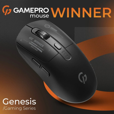 Bluetooth миша GamePro Genesis Winner Wireless/Bluetooth/USB Black (GM079B) UA