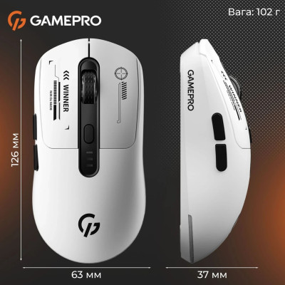 Bluetooth миша GamePro Genesis Winner Wireless/Bluetooth/USB White (GM079W) UA