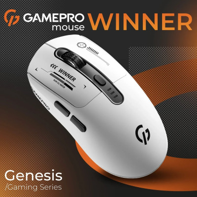 Bluetooth миша GamePro Genesis Winner Wireless/Bluetooth/USB White (GM079W) UA