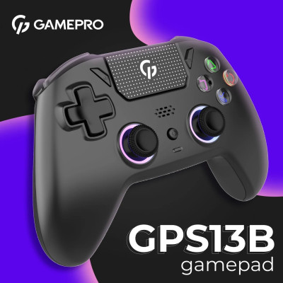 Геймпад GamePro GPS13B BT 5.3/USB/PC/iOS/Android/PS3/PS4 RGB Black (GPS13B) UA