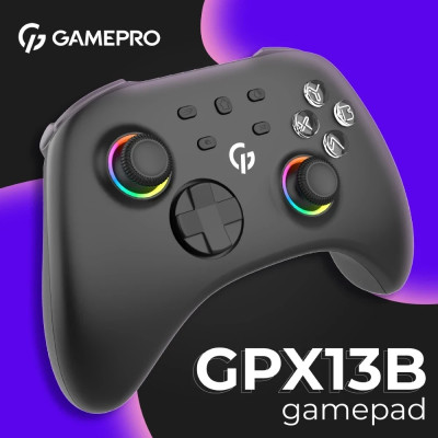 Геймпад GamePro GPX13B 2.4G/BT 5.1/USB/PC/iOS/Android RGB Black (GPX13B) UA