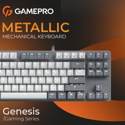 Клавіатура USB GamePro Genesis Metallic MK110G Outemu Red Switch UA LED Gray (MK110G) UA