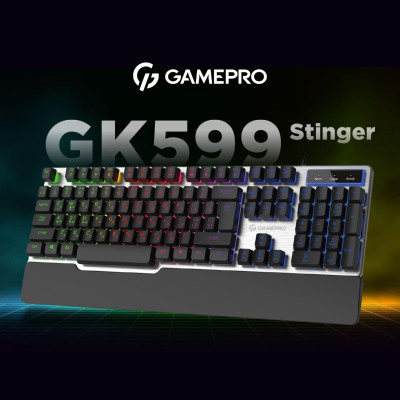 Клавіатура USB GamePro GK599 Stinger RGB Grey (GK599) UA