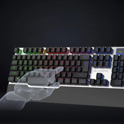 Клавіатура USB GamePro GK599 Stinger RGB Grey (GK599) UA