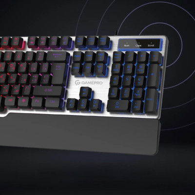 Клавіатура USB GamePro GK599 Stinger RGB Grey (GK599) UA