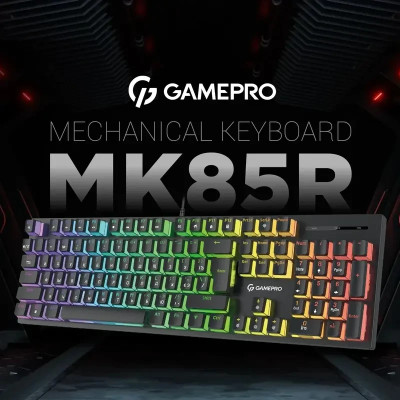 Клавіатура USB GamePro MK85R Red Switch RGB Black (MK85R) UA