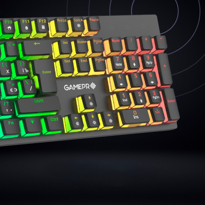 Клавіатура USB GamePro MK85R Red Switch RGB Black (MK85R) UA
