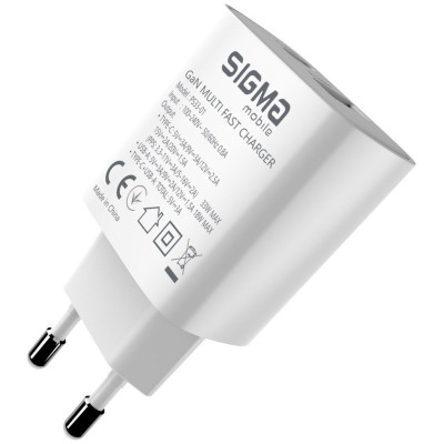 МЗП Sigma X-power блочок 33W USB-A/USB-C QC3.0 GaN PS33-01 white UA