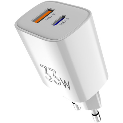 МЗП Sigma X-power блочок 33W USB-A/USB-C QC3.0 GaN PS33-01 white UA