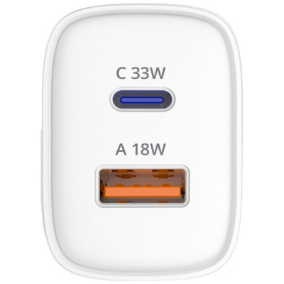 МЗП Sigma X-power блочок 33W USB-A/USB-C QC3.0 GaN PS33-01 white UA