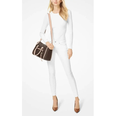 Сумка Michael Kors Carine Small Logo Satchel Brn/Sftpink (30T0GCCS1B)