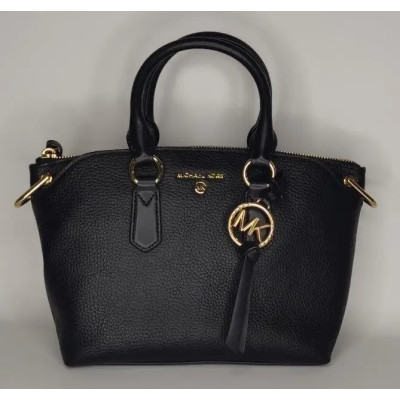 Сумка Michael Kors Elson Small Pebbled Leather Satchel Black (30F0G1ES5L)