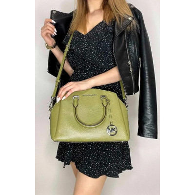 Сумка Michael Kors Maxine Medium Pebbled Leather Dome Satchel Oregano (30S1SUZS2L)