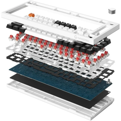 Клавіатура USB GamePro MK160W Hot-Swap Red Swich RGB UA White (MK160W) UA Клавіатура USB GamePro MK160W Hot-Swap Red Swich RGB UA White (MK160W) UA