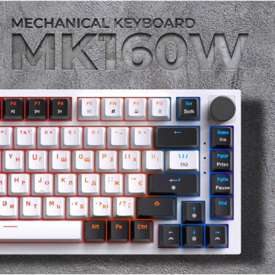 Клавіатура USB GamePro MK160W Hot-Swap Red Swich RGB UA White (MK160W) UA Клавіатура USB GamePro MK160W Hot-Swap Red Swich RGB UA White (MK160W) UA