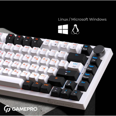 Клавіатура USB GamePro MK160W Hot-Swap Red Swich RGB UA White (MK160W) UA Клавіатура USB GamePro MK160W Hot-Swap Red Swich RGB UA White (MK160W) UA