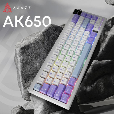 Bluetooth Клавіатура Ajazz AK650 Flying Fish Switch Purple RGB USB/Wireless/Bluetooth (AK650-FF-PWB) UA Bluetooth Клавіатура Ajazz AK650 Flying Fish Switch Purple RGB USB/Wireless/Bluetooth (AK650-FF-PWB) UA