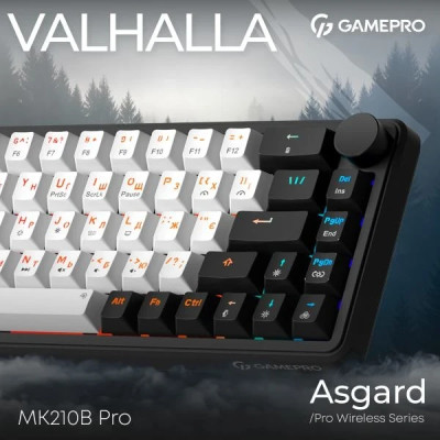 Bluetooth Клавіатура GamePro Asgard Valhalla MK210B Pro 65 RGB Wireless/Bluetooth/USB Black (MK210B Pro) UA