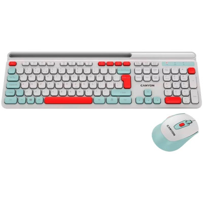 Bluetooth Клавіатура Canyon HSET-W5 White (CNS-HSETW5WT)+ миша UA