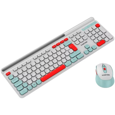 Bluetooth Клавіатура Canyon HSET-W5 White (CNS-HSETW5WT)+ миша UA Bluetooth Клавіатура Canyon HSET-W5 White (CNS-HSETW5WT)+ миша UA