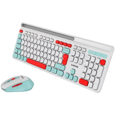 Bluetooth Клавіатура Canyon HSET-W5 White (CNS-HSETW5WT)+ миша UA Bluetooth Клавіатура Canyon HSET-W5 White (CNS-HSETW5WT)+ миша UA