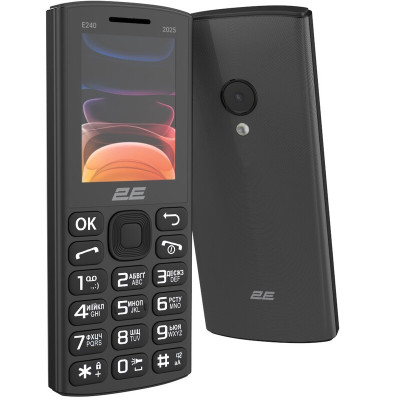 Телефон 2E E240 (2025) DS Black UA UCRF Телефон 2E E240 (2025) DS Black UA UCRF