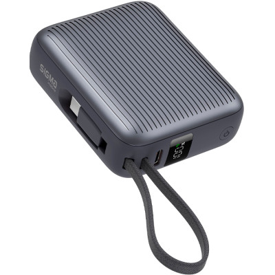 Power Bank Sigma X-power SI10A5QL 10000mAh 35W Built-In USB-C Cable gray UA Power Bank Sigma X-power SI10A5QL 10000mAh 35W Built-In USB-C Cable gray UA