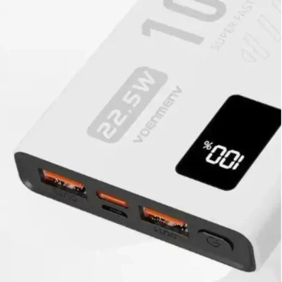 Power Bank Denmen DP43 10000Mah 22.5W QC3.0 LED white EU Power Bank Denmen DP43 10000Mah 22.5W QC3.0 LED white EU