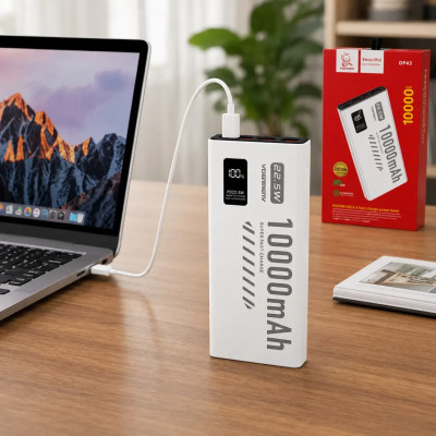 Power Bank Denmen DP43 10000Mah 22.5W QC3.0 LED white EU
