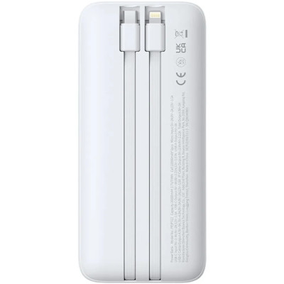 Power Bank Baseus Lipow 20000mAh 22.5W PD+QC (P10079102213-00) 2 in 1 White UA Power Bank Baseus Lipow 20000mAh 22.5W PD+QC (P10079102213-00) 2 in 1 White UA
