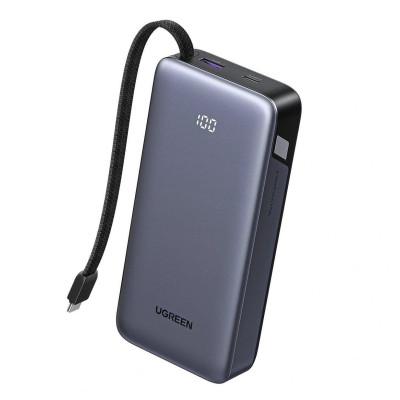 Power Bank Ugreen PB536 20000mah 45W Built-In USB-C Cable LED (55988B) Gray UA Power Bank Ugreen PB536 20000mah 45W Built-In USB-C Cable LED (55988B) Gray UA