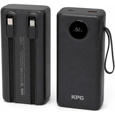 Power Bank King Power KP-38 30000mah 22.5W QC3.0 LCD 2 cable black EU