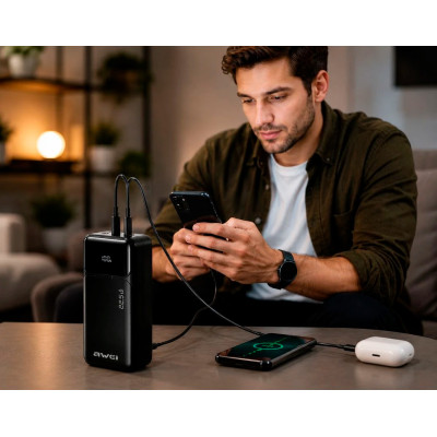 Power Bank Awei PA-105 40000mAh PD 22.5W Black UA Power Bank Awei PA-105 40000mAh PD 22.5W Black UA