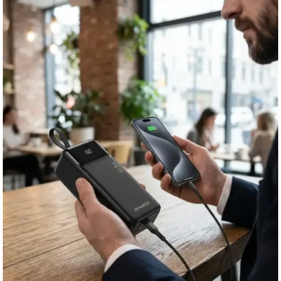 Power Bank Awei PA-106 50000mAh PD 22.5W Black UA Power Bank Awei PA-106 50000mAh PD 22.5W Black UA