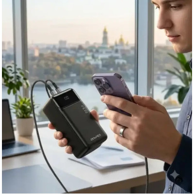 Power Bank Awei PA-106 50000mAh PD 22.5W Black UA Power Bank Awei PA-106 50000mAh PD 22.5W Black UA