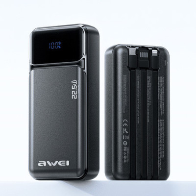 Power Bank Awei PA-93 20000mAh PD 22.5W 3 in1 Black UA Power Bank Awei PA-93 20000mAh PD 22.5W 3 in1 Black UA