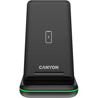 БЗП 3in1 15W Canyon WS-304 Wireless Charger black (CNS-WCS304B) UA