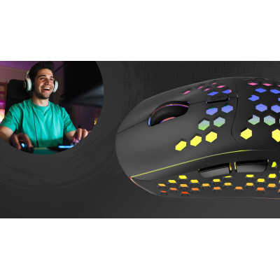 Bluetooth миша Canyon Haster GMW-18 Wireless Rainbow Backlite Black (CND-SGMW18) UA