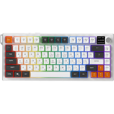 Bluetooth Клавіатура Ajazz AF82 Wireless/Bluetooth/USB Grey/White/Orange (AF82-GWO) UA