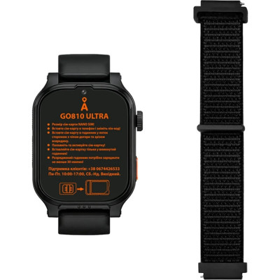 Smart Watch AmiGo GO810 Ultra 4G GPS Black UA Smart Watch AmiGo GO810 Ultra 4G GPS Black UA
